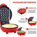 Mini Máquina Waffles Elétrica Portátil 110/220V