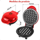 Mini Máquina Waffles Elétrica Portátil 110/220V